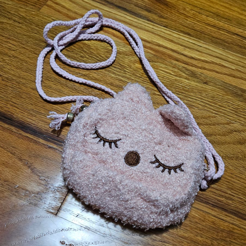 Boutique Super Cute Pink Sleeping Cat Shoulder Bag for Women or Girls